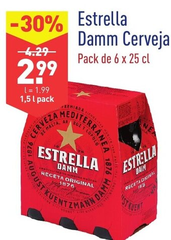 ALDI Estrella Damm Cerveja 1,5L promoção