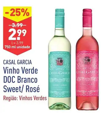 ALDI Vinho Verde DOC Branco Sweet/Rosé 750ml promoção