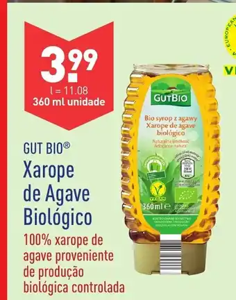 ALDI Gut Bio Xarope de Agave Biológico 360ml promoção
