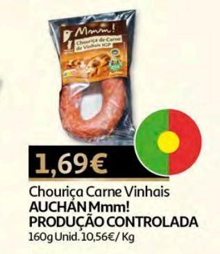 Auchan Chouriça carne auchan vinhais:produção controlada 160g promoção