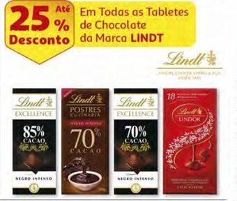Auchan Tablete chocolate negro lindt promoção