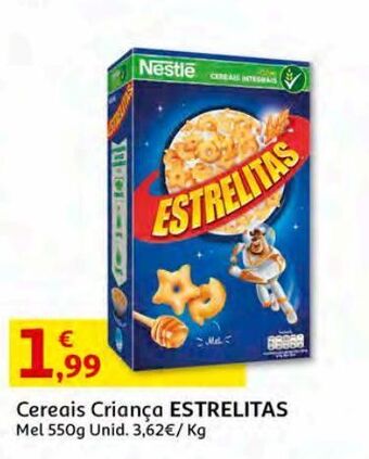 Cereais criança nestlé:estrelitas mel 550g
