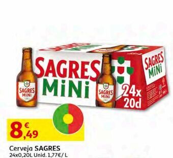 Auchan Cerveja sagres:24x0.20l promoção