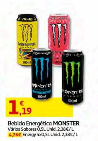 Auchan Bebida energetica monster promoção