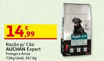 Auchan Ração p/ cão auchan:expert frango e arroz 7.5kg promoção