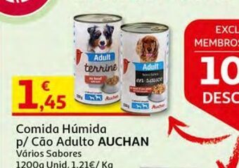 Auchan Comida húmida p/ cão auchan promoção