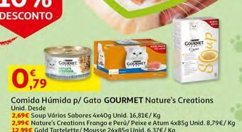 Auchan Comida húmida p/ gato gourmet promoção