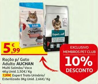 Auchan Ração p/ gato adulto auchan promoção