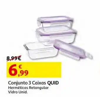 Auchan Conjunto 3 caixas quid herméticas rectangular vidro promoção