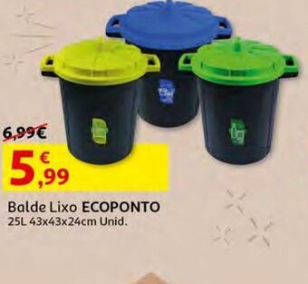 Auchan Balde lixo ecoponto:25l 43x43x24cm promoção