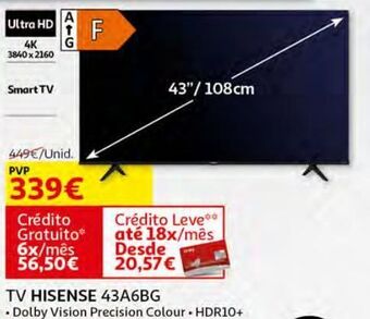 Auchan Tv hisense 43a6bg promoção