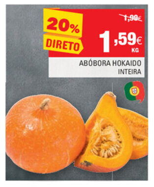Continente Abóbora Hokaido Inteira promoção