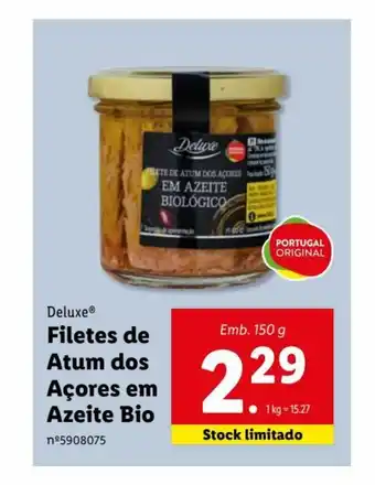 Lidl Filetes de Atun dos Açores em Azeite Bio promoção