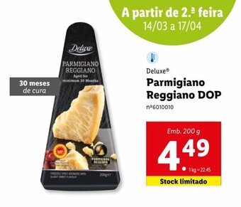 Lidl Deluxe Parmigiano Reggiano DOP promoção