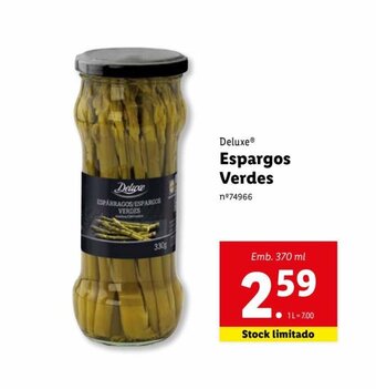 Lidl Deluxe Espargos Verdes promoção