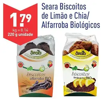 Seara Biscoitos de Limão e Chia/ Alfarroba Biológicos 220g