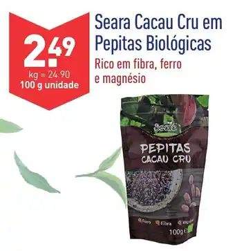 ALDI Seara Cacau Cru em Petitas Biológicas 100g promoção