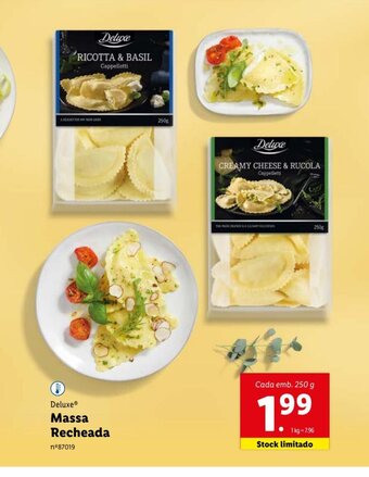 Lidl Deluxe Massa Recheada promoção