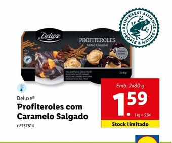 Lidl Deluxe Profiteroles com Caramelo Salgado promoção
