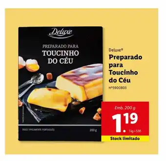 Lidl Deluxe Preparado para Toucinho do Céu promoção