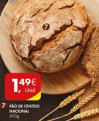 Pingo Doce Pão de Centeio Nacional 600g promoção