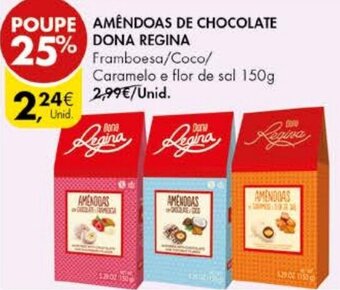 Pingo Doce Amêndoas de Chocolate Dona Regina 150g promoção
