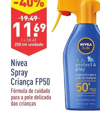 ALDI Nivea Spray Criança FP50 200ml promoção