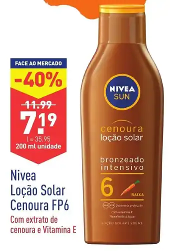 ALDI Nivea Loção Solar Cenoura FP6 promoção