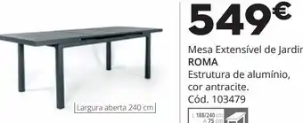 Conforama Mesa de jardim retangular promoção