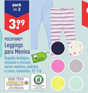 ALDI Pocopiano Leggings para Menina 92-116 promoção