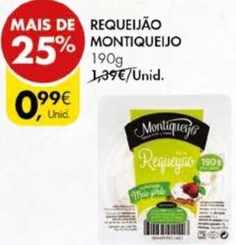 Pingo Doce Requeijão Montiqueijo 190g promoção