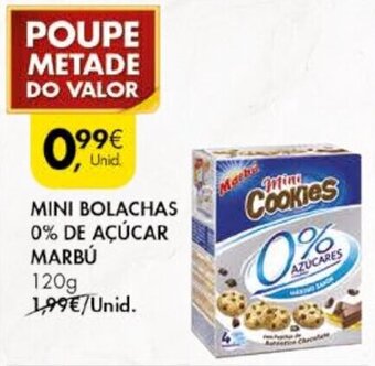 Pingo Doce Mini Bolachas 0% de Açúcar Marbú 120g promoção