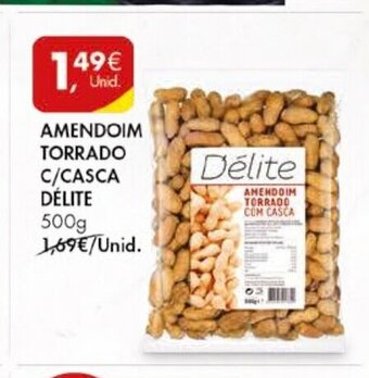 Pingo Doce Amendoim Torrado C/Casca Delite 500g promoção
