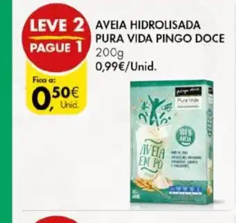 Pingo Doce Aveia HIdrolisada Pura Vida Pingo Doce 200g promoção