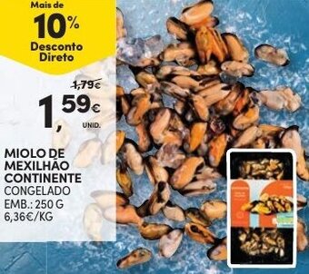 Continente Miolo de Mexilhão Continente 250g promoção