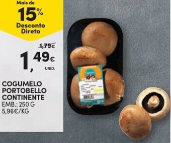 Cogumelo Portobello Continente 250g