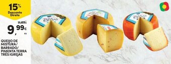 Continente Queijo de Mistura/Barrado/Pimenta Terra Três Igrejas promoção
