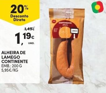 Continente Alheira de Lamego Continente 200g promoção