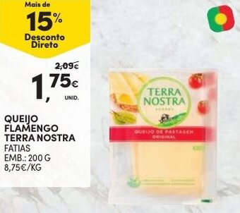 Continente Queijo Flamengo Terra Nostra 200g promoção