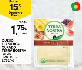 Continente Queijo Flamengo Curado Terra Nostra 180g promoção