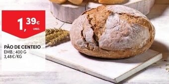 Continente Pão de Centeio 400g promoção