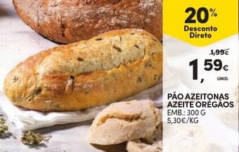 Continente Pão Azeitonas Azeite Oregãos 300g promoção