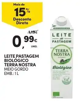 Continente Leite Pastagem Biológico Terra Nostra 1L promoção