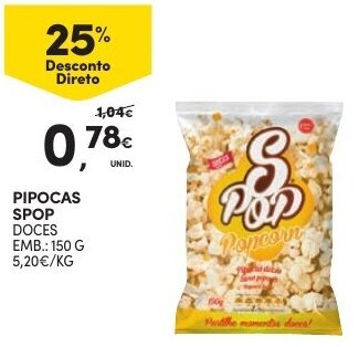 Continente Pipocas Spop 150g promoção