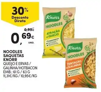 Continente Noodles Saquetas Knorr 61g / 63g promoção
