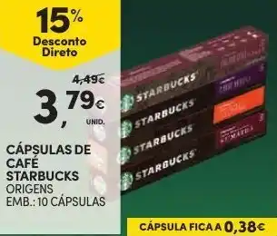 Cápsulas de Café Origens Starbucks 10 Cápsulas