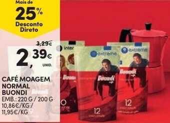 Continente Café Moagem Normal Buondi 220g / 200g promoção