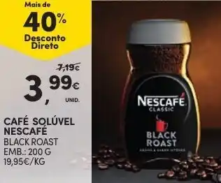 Continente Café Solúvel Black Roast Nescafé 200g promoção
