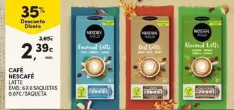 Continente Café Latte Nescafé 6 x 6 saquetas promoção