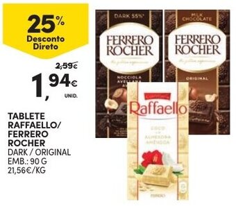 Tablete Raffaello/Ferrero Rocher 90g